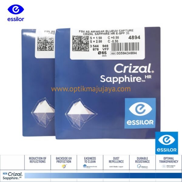Lensa Essilor Crizal Sapphire Airwear 1.59 Aspheric