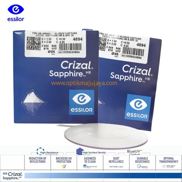 Lensa Essilor Crizal Sapphire Airwear 1.59 Aspheric