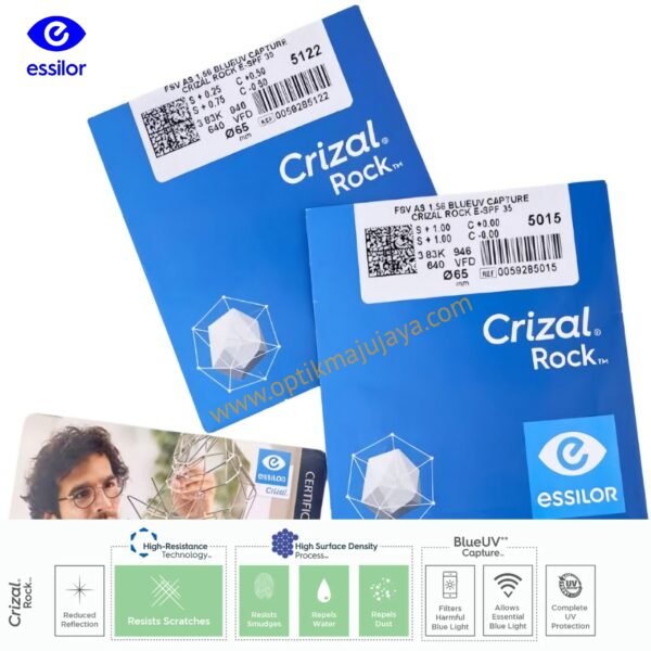 Lensa Essilor Super 1.56 Aspheric Crizal Rock