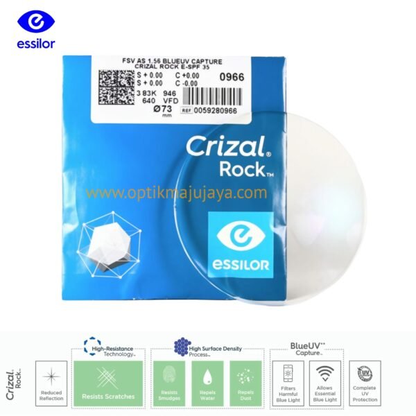Lensa Essilor Super 1.56 Aspheric Crizal Rock