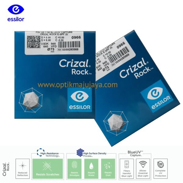 Lensa Essilor Super 1.56 Aspheric Crizal Rock